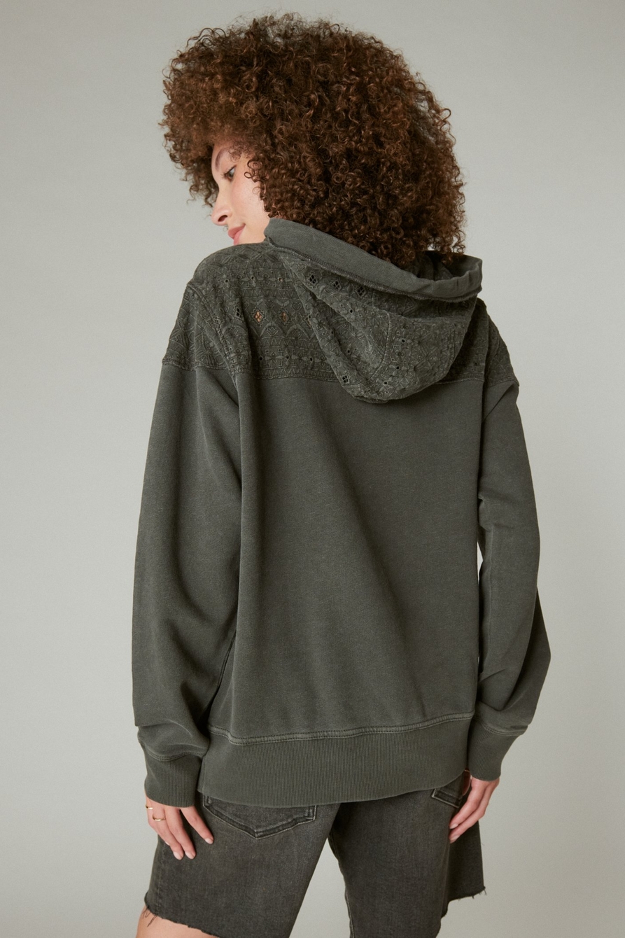 embroidered yoke hoodie